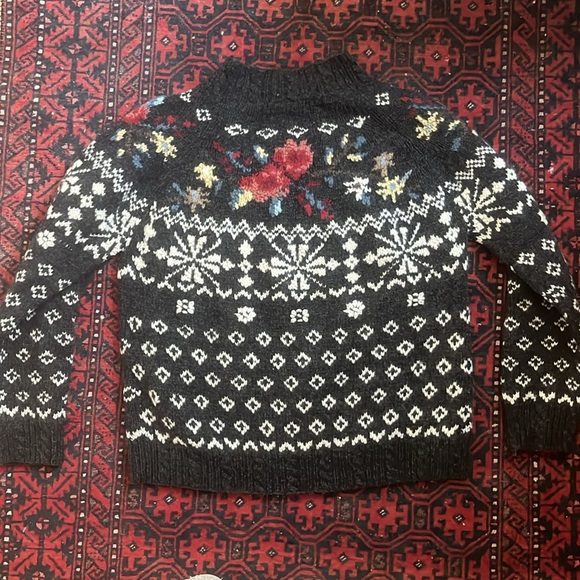 Hand Knit Shetland Wool Sweater, Large - Picture 7 of 7
